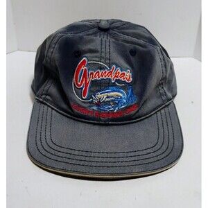SHERRY RESORTWEAR GRANDPA’S LUCKY FISHING CAP EMBROIDERED STRAPBACK HAT